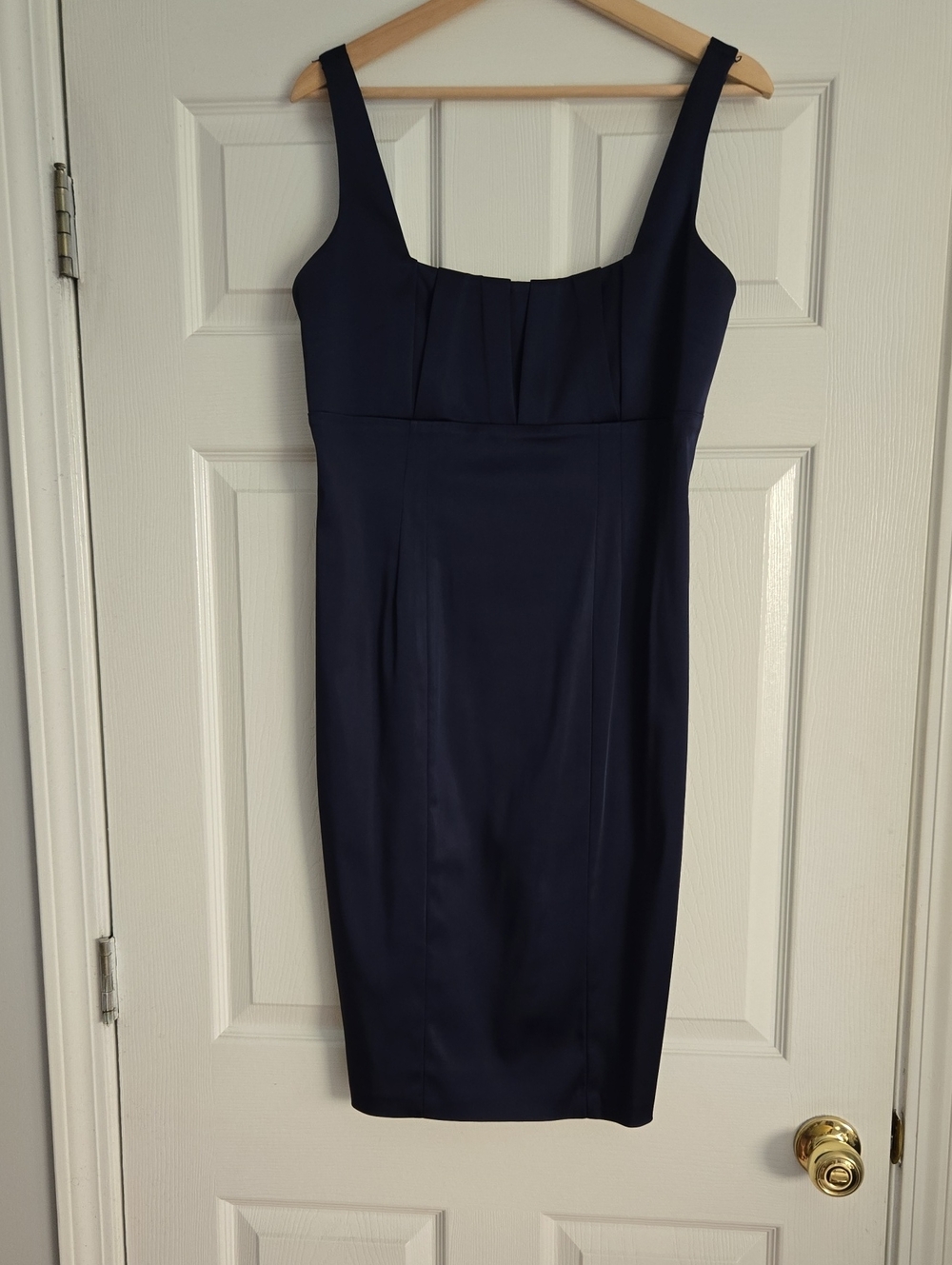 Calvin Klein Navy Square-Neck Sheath Dress